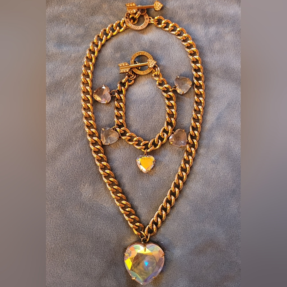 Juicy Couture Bracelet and Necklace Limited Edition Heart Set